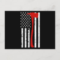 Firefighter American Flag Thin Red Line Ax
