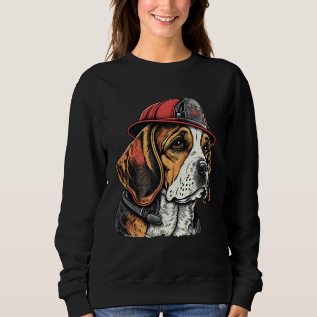 FireFighter Beagle Dog For Beagle Dad Fire Fighter Sweatshirt (Vorderseite)