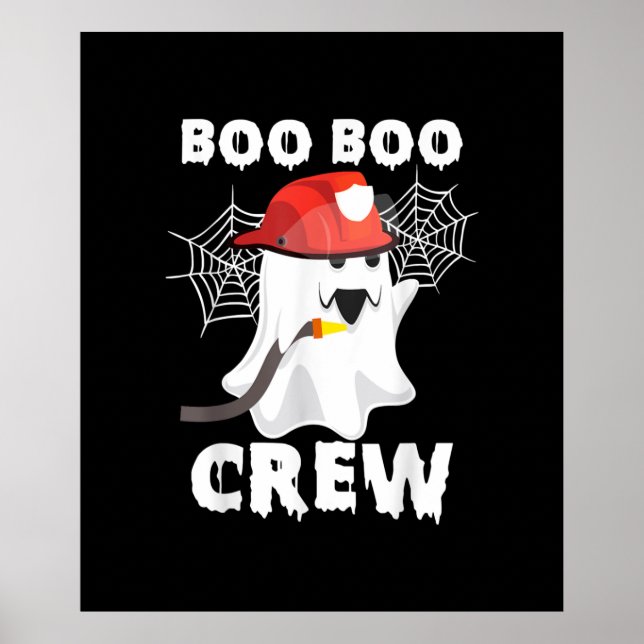 Firefighter Boo Crew Halloween Ghost Fireman Boo B Poster (Vorne)