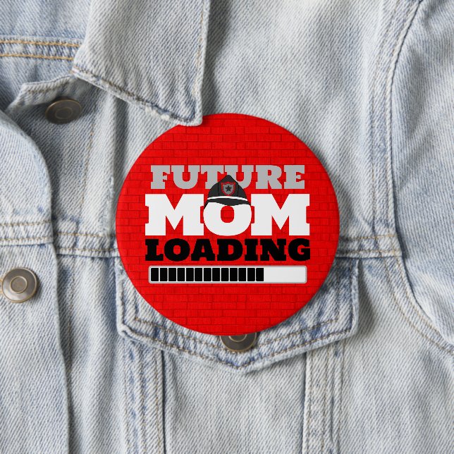 Firefighter Brick Future Mama Baby Shootknopf Button (Beispiel)