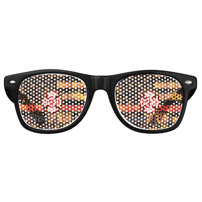 Firefighter Cross and Flames Partybrille (Vorderseite)