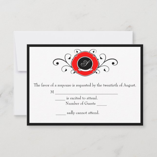 Firefighter Custom Wedding RSVP Cards (Vorderseite)