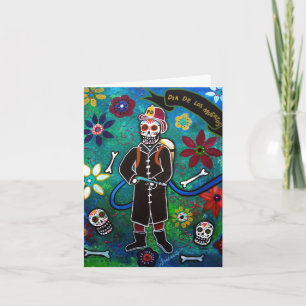 FIREFIGHTER DAY OF THE DEAD CARD KARTE