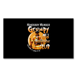 Firefighter   Ehrenmitglied Grumpy Feuerwehrmann Magnetische Visitenkarte