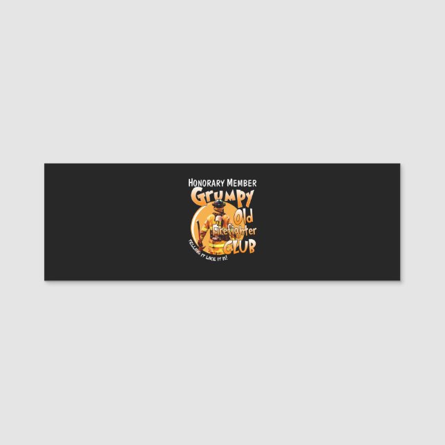 Firefighter | Ehrenmitglied Grumpy Feuerwehrmann Namensschild (Vorderseite)
