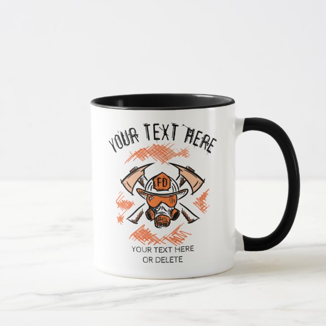 Firefighter. Feuerwehr Geschenkidee. Vorlage Tasse (Rechts)