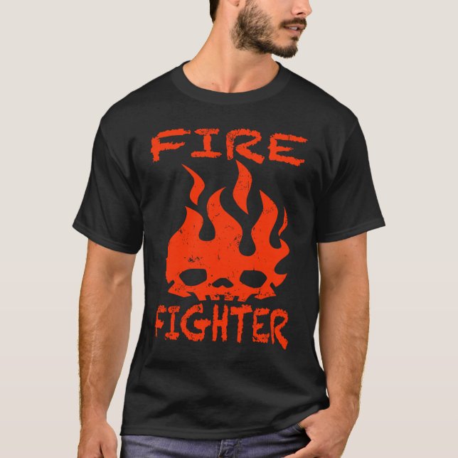 Firefighter Fire Face  Fire Flames Fire Fighter Fi T-Shirt (Vorderseite)