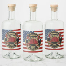 Firefighter Fire Rescue Department USA Flag Custom