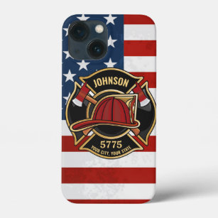 Firefighter Fire Rescue Department USA Flag Custom Case-Mate iPhone Hülle