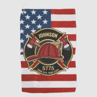 Firefighter Fire Rescue Department USA Flag Custom