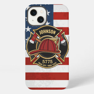 Firefighter Fire Rescue Department USA Flag Custom iPhone Hülle