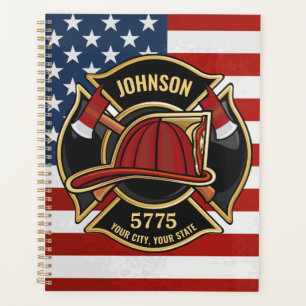 Firefighter Fire Rescue Department USA Flag Custom Planer