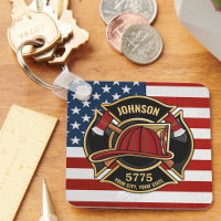 Firefighter Fire Rescue Department USA Flag Custom