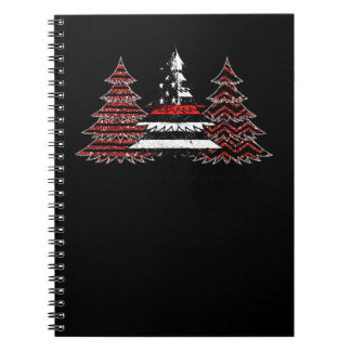 Firefighter Fireman USA Flag Pine Trees Feuerwehr Notizblock
