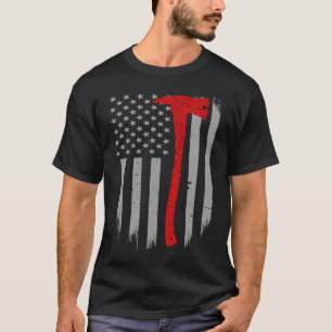 Firefighter-Flaggen dünne rote Linie Firefighter A T-Shirt