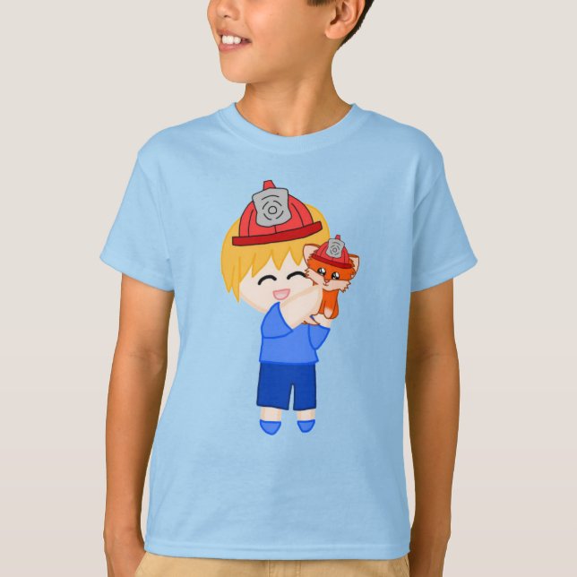 Firefighter Fox Art From The Book T-Shirt (Vorderseite)