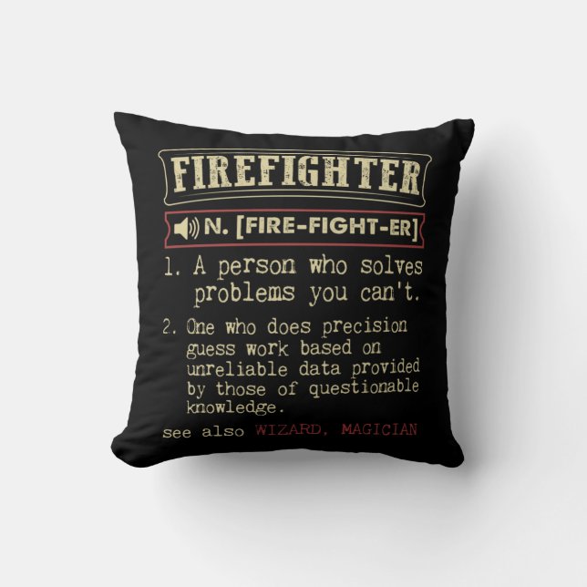Firefighter Funny Dictionary Term.Png Kissen (Vorderseite)