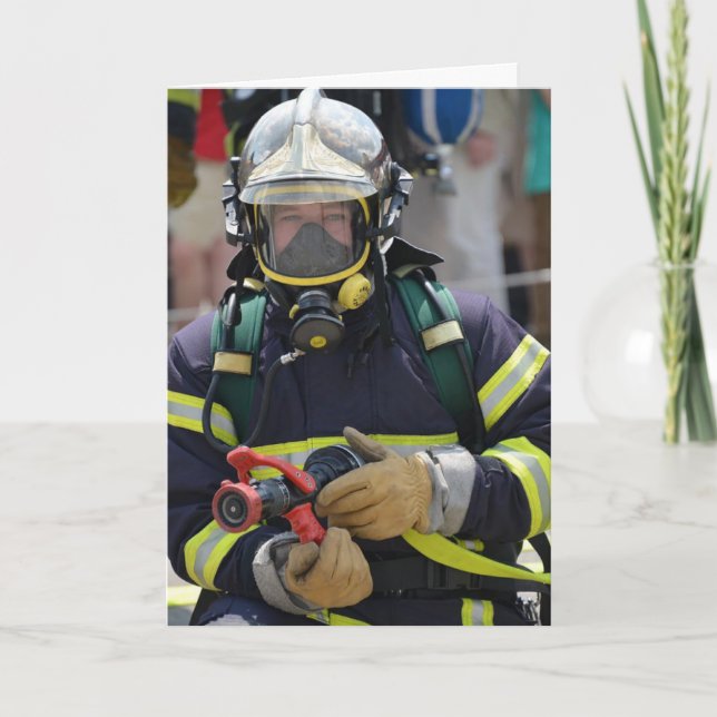 FIREFIGHTER FUNNY ÜBER DIE HILFSGEBURTSKARTE KARTE (Vorderseite)