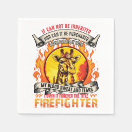Firefighter Giraffe Serviette