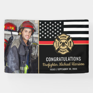 Firefighter Graduation Party Fireman Foto Banner