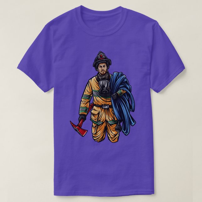 Firefighter Illustration Firefighter Hero T-Shirt (Design vorne)