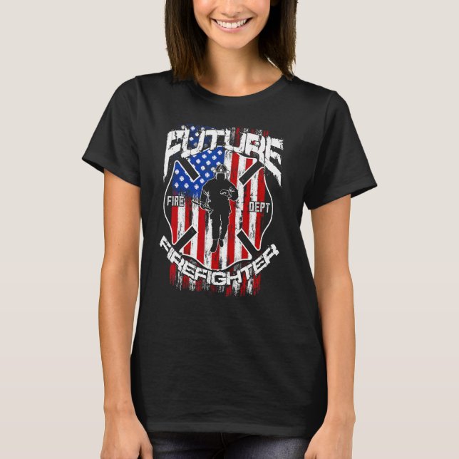 Firefighter Men Women Distressed Vintage Firefight T-Shirt (Vorderseite)