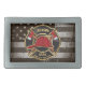 Firefighter NAME Fireman Fire Department USA Flag Rechteckige Gürtelschnalle (Vorderseite )