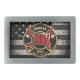 Firefighter NAME Fireman Fire Department USA Flag Rechteckige Gürtelschnalle (Von Creator hochgeladen)