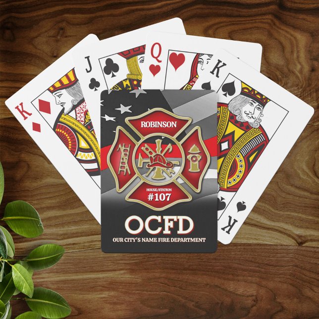 Firefighter Personalized Playing Cards Spielkarten (Von Creator hochgeladen)