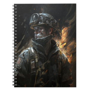 Firefighter Portrait Fantasy Malerei Wilden Geist Notizblock