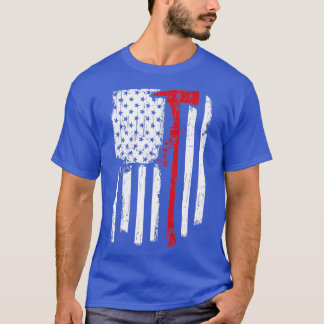 Firefighter Red Line Amerikanische Flagge mit Fire T-Shirt