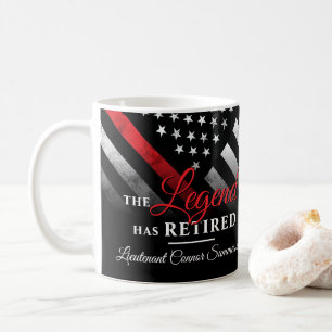 Firefighter Red Line Flag Fireman Retirement Kaffeetasse