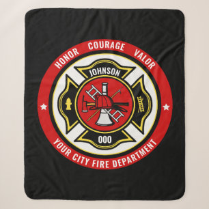 Firefighter Rescue ADD NAME Fire Department Abzeic Sherpadecke