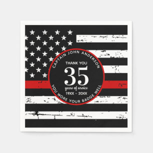 Firefighter-Ruhestand Party Custom Thin Red Line Serviette