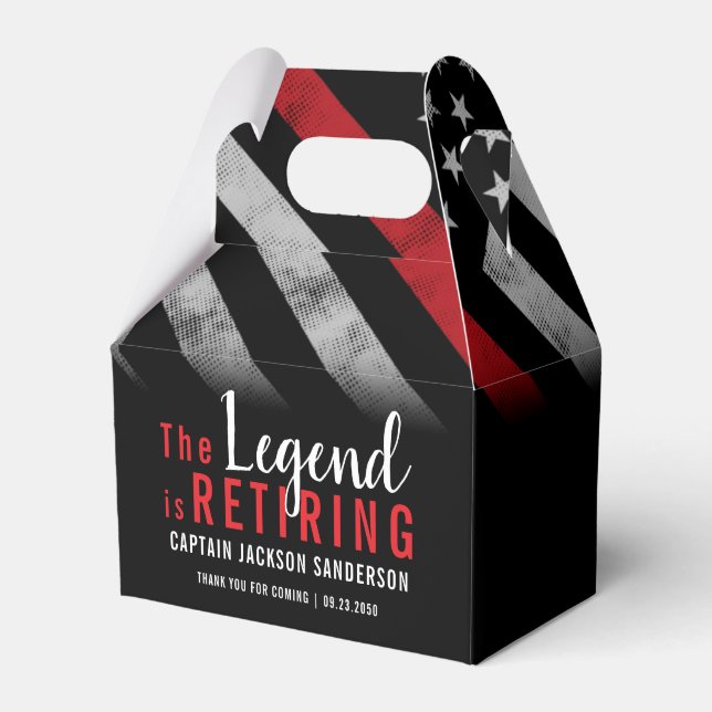 Firefighter Ruhestand Party Red Line Flag Feuerweh Geschenkschachtel (Vorderseite)