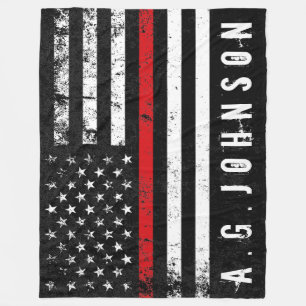 Firefighter Styling American Flag Full Custom Fleecedecke