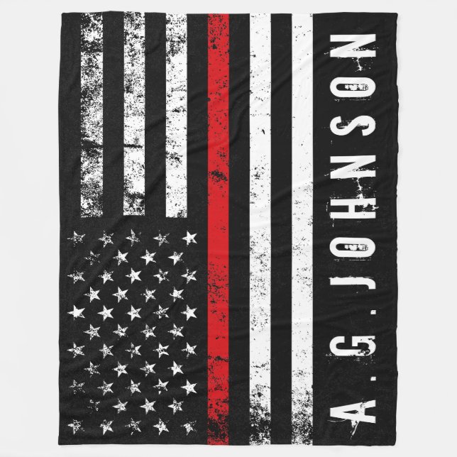 Firefighter Styling American Flag Full Custom Fleecedecke (Vorderseite)