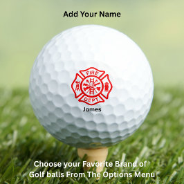 Firefighter Symbol Fireman Logo-Individuelle Name Golfball
