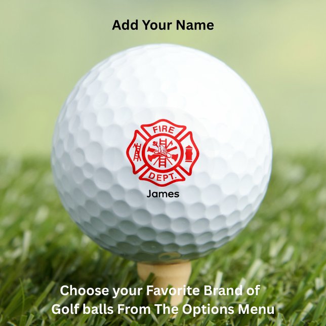 Firefighter Symbol Fireman Logo-Individuelle Name Golfball (Firefighter Symbol Fireman Logo Custom Name Golf Balls)