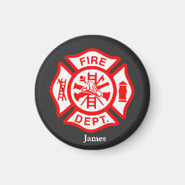 Firefighter Symbol Fireman Logo-Individuelle Name Magnet