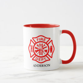 Firefighter Symbol Fireman Logo-Individuelle Name Tasse