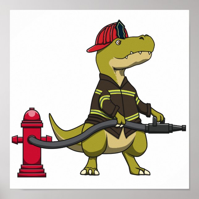 FIREFIGHTER T-REX DINOSAUR POSTER DESIGN TÉLÉCHARG (Devant)