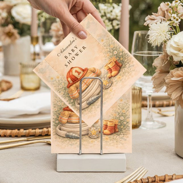 Firefighter Theme Baby Shower Serviette (Von Creator hochgeladen)