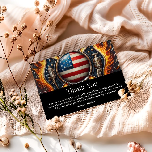 Firefighter Themed Senior Graduation Dankeskarte (Von Creator hochgeladen)
