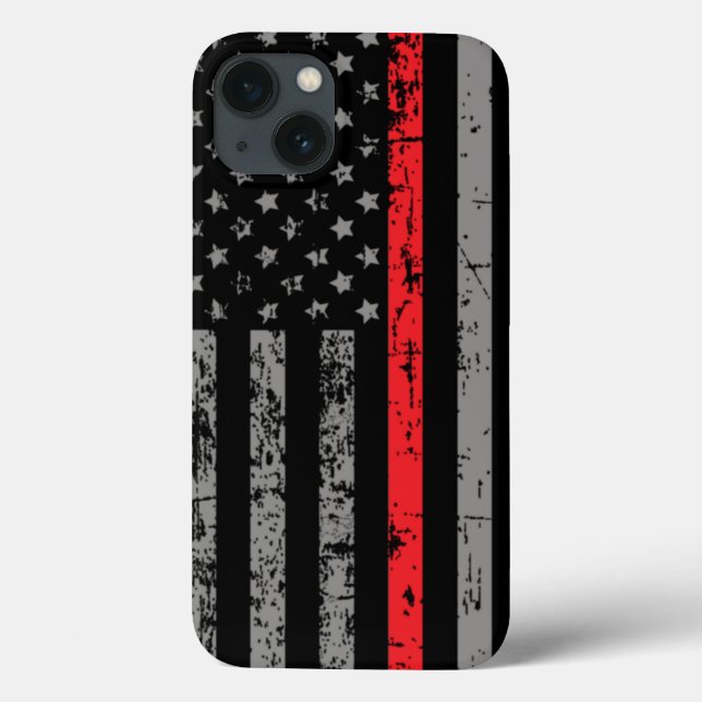 Firefighter Thin Red Line American Flag Feuerwehrm Case-Mate iPhone Hülle (Rückseite)
