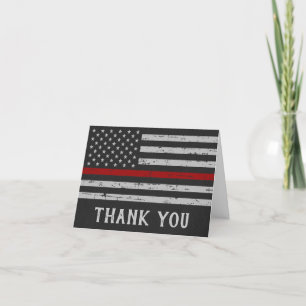 Firefighter Thin Red Line Feuerwehrmann Danke Kart