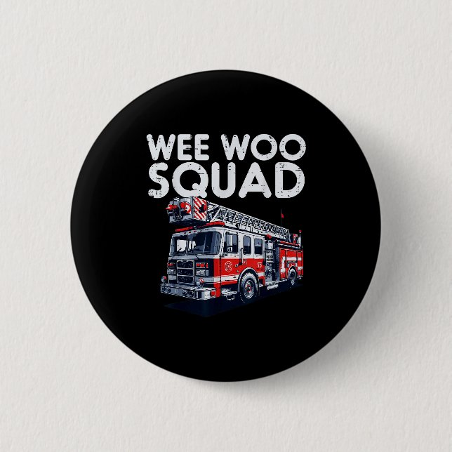 Firefighter Truck Wee Woo Squad Fireman Men Boys K Button (Vorderseite)