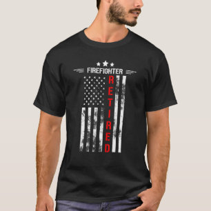 Firefighter US-Flagge müde dünne rote Linie Retire T-Shirt