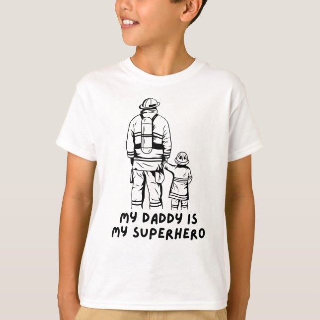 Firefighter Vater und Son Graphic Design T - Shirt (Vorderseite)