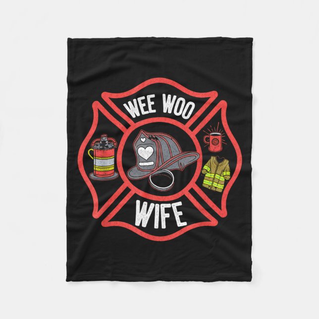 Firefighter Wife Uniform Fireman Fire Department  Fleecedecke (Vorderseite)